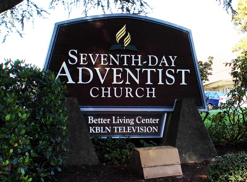 Outdoor sign of a Seventh-Day Adventist Church